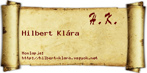 Hilbert Klára névjegykártya